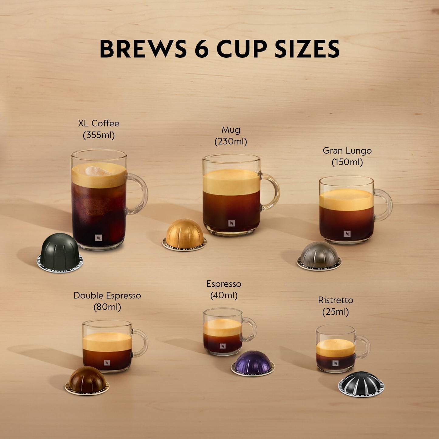 Nespresso Vertuo Pop Coffee Machine by De'Longhi, Over 40 Varieties of Pods, 6 Coffee Cup Sizes, Espresso, Cappuccino, Starter Capsule Set Included, ENV90.B, Black