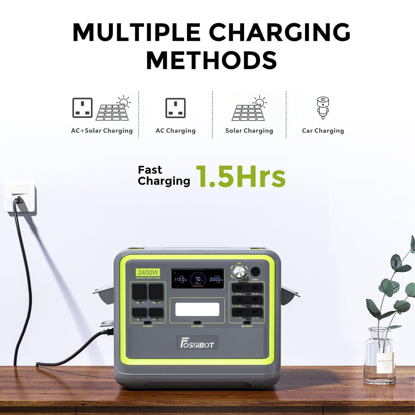 Fossibot F2400 Portable Power Station 2400W 2048Wh Green