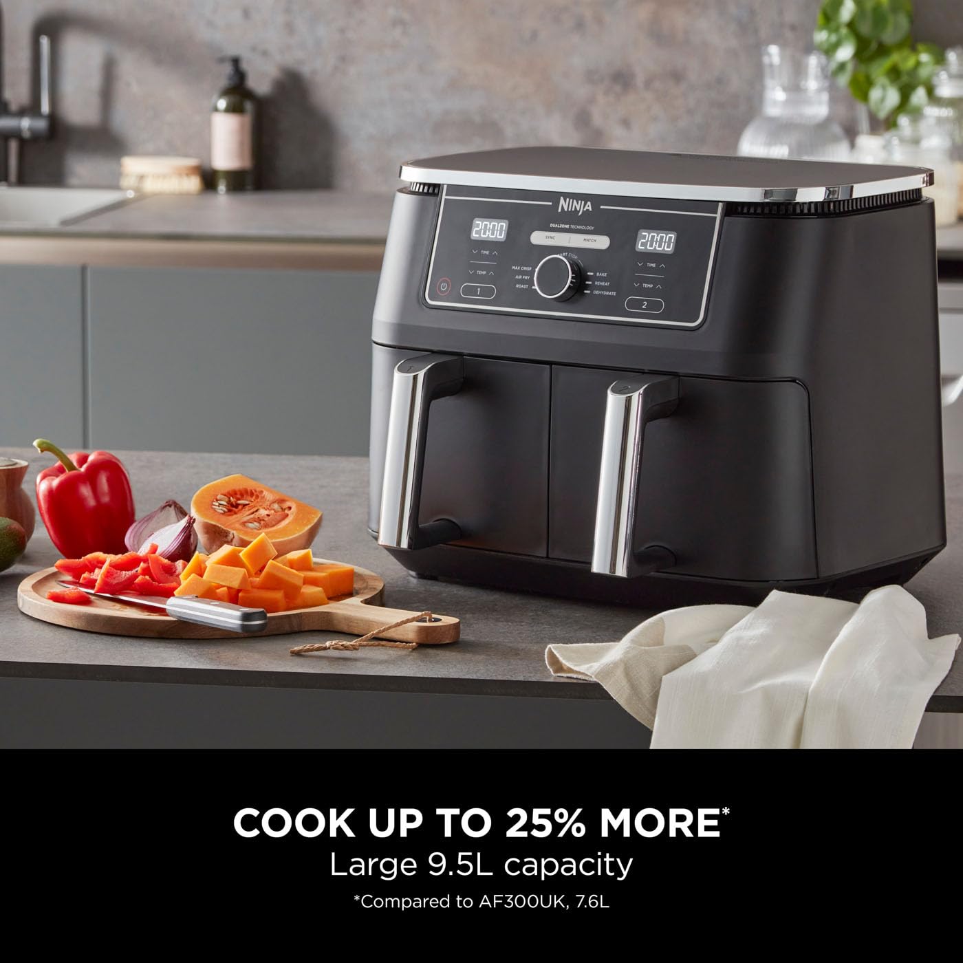 Ninja Foodi Max Dual Zone Air Fryer 9.5L Black AF400UK