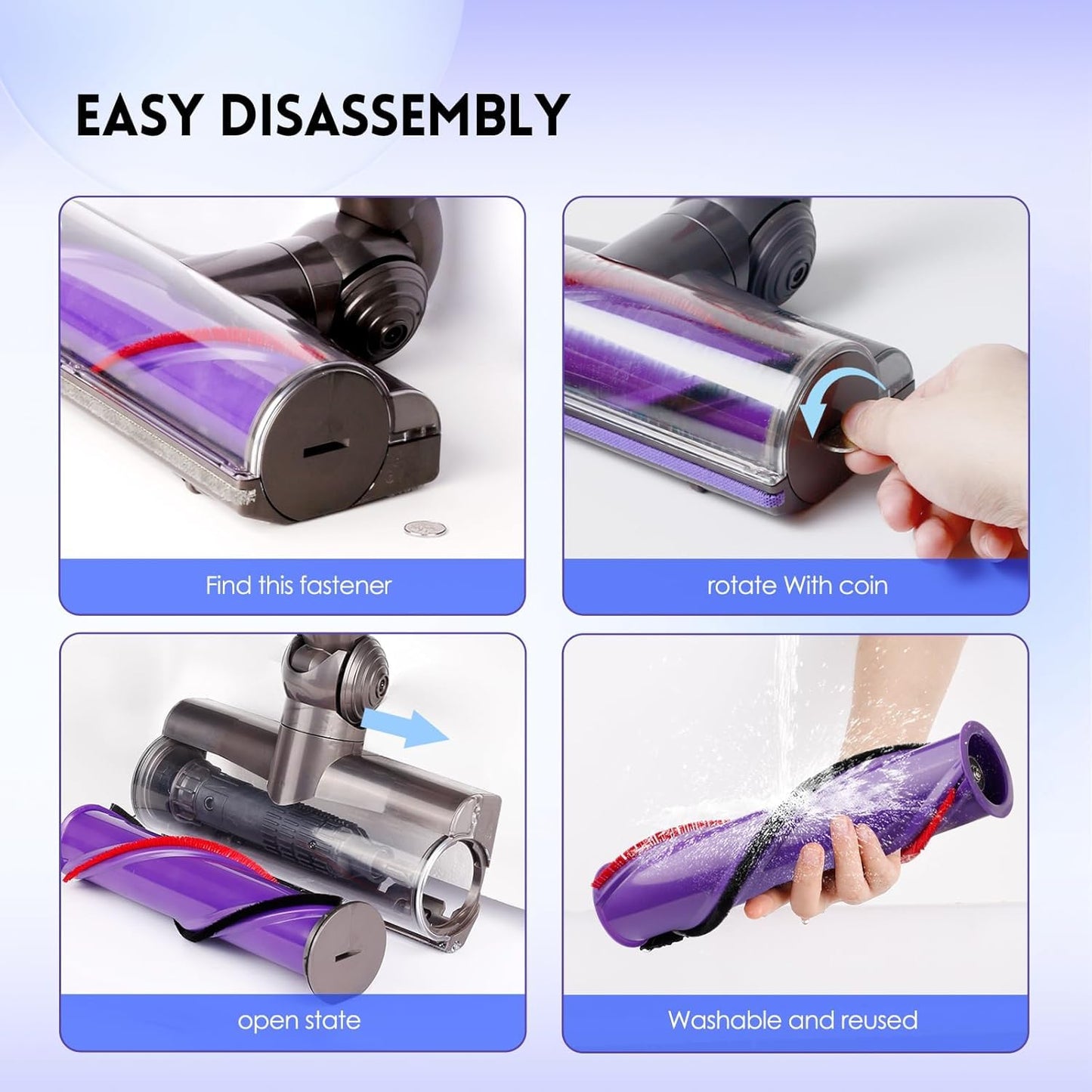 Quick-Release Motorhead Cleaner for Dyson V7 V8 V10 V11 V15 Vacuum Cleaner Head SV10 SV11 SV12 SV14 Replacement Part Electric Head for Hardwood Floor Carpets Replacement Part 967483-04