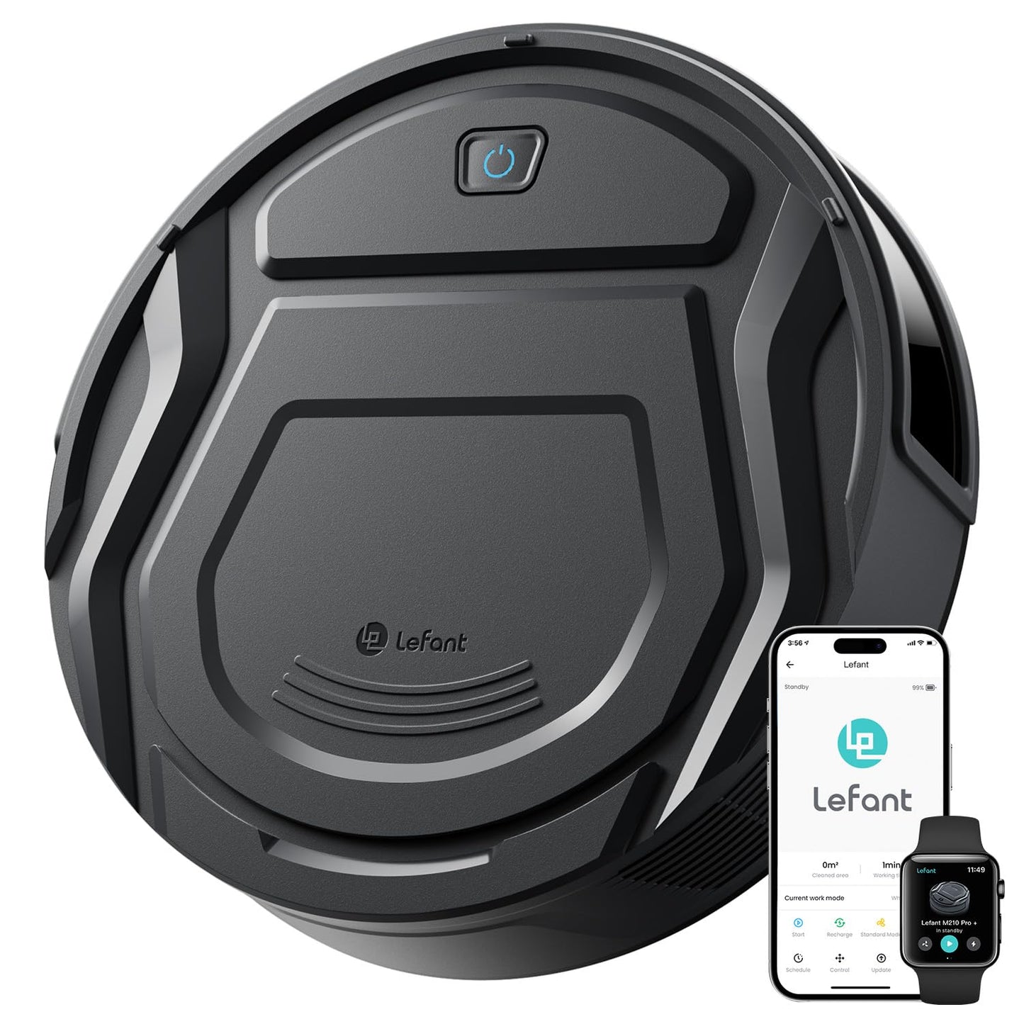 Lefant M210P Robot Vacuum Cleaner - Matte Black 2200Pa