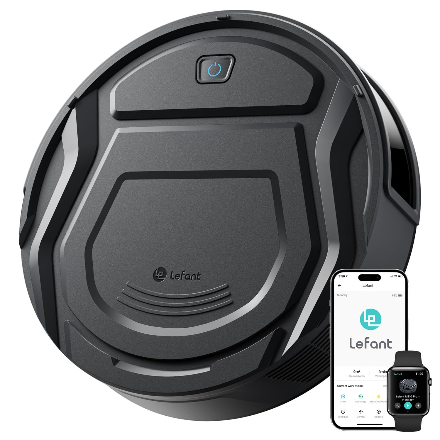 Lefant M210P Robot Vacuum Cleaner - Matte Black 2200Pa