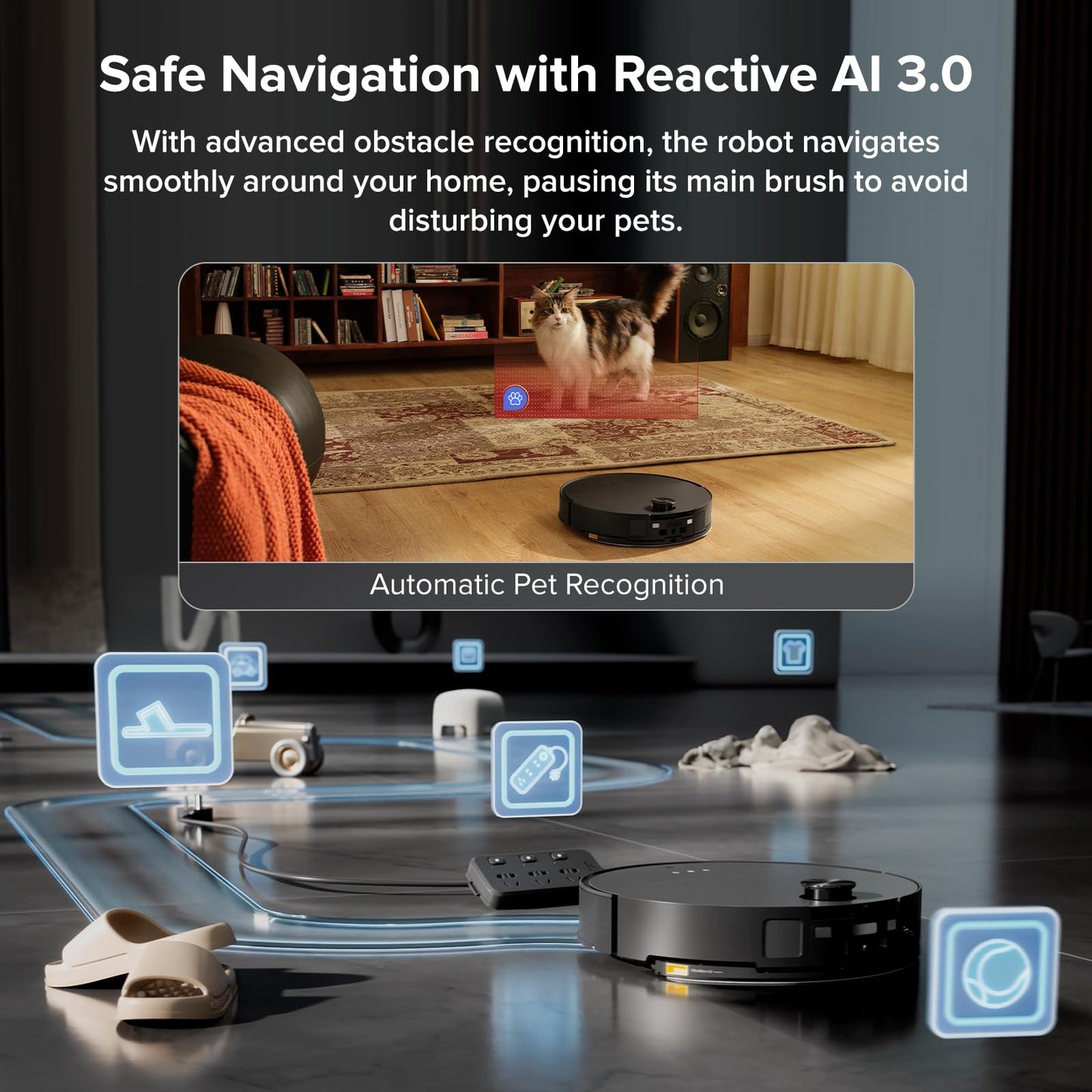 Roborock Saros 10 Slim Robot Vacuum and Mop - Black