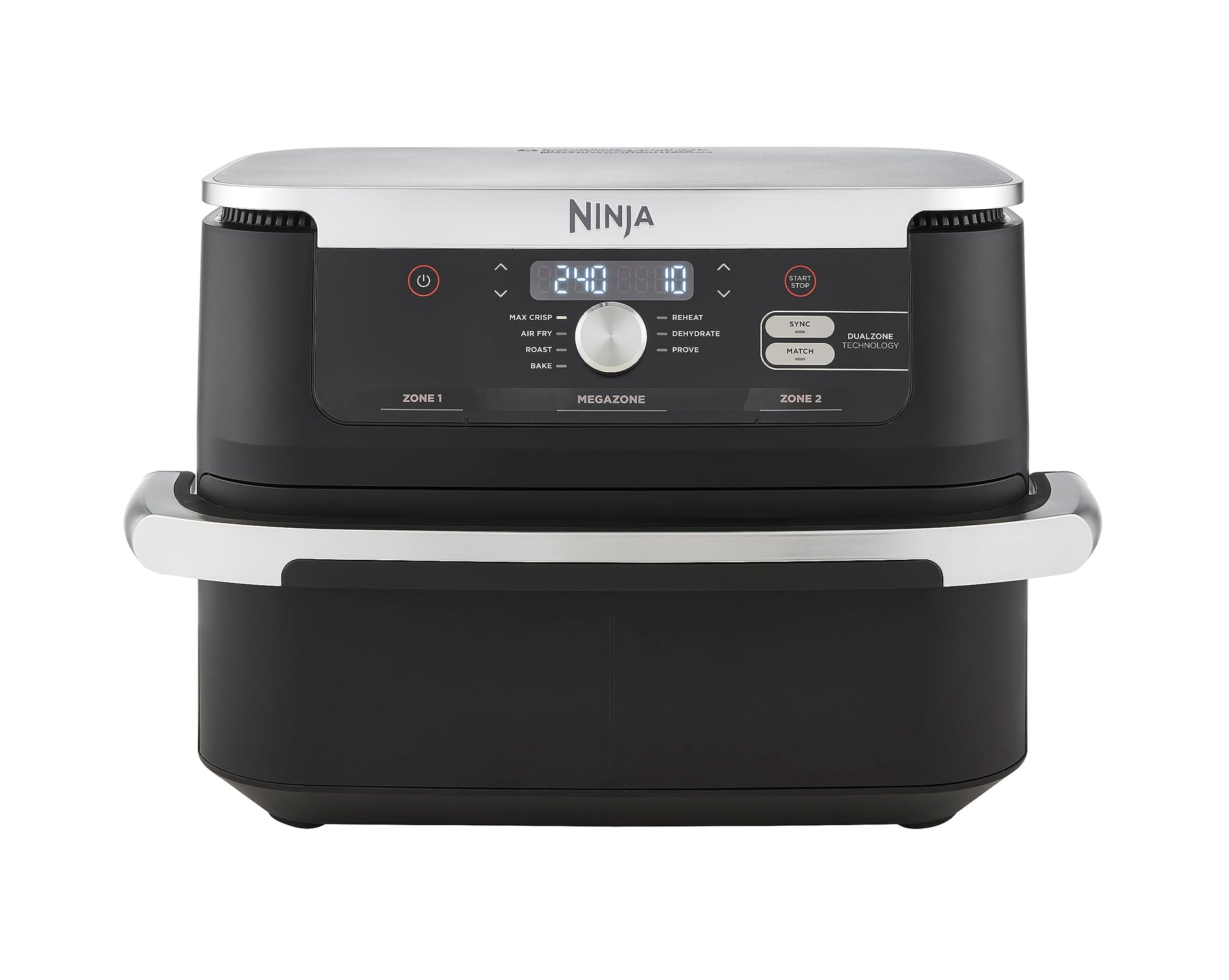 Ninja Foodi FlexDrawer Air Fryer, Dual Zone with Removable Divider, Large 10.4L Drawer, 7-in-1, Double Zone, Oil Free, Dishwasher Safe Nonstick Parts, Black AF500EU