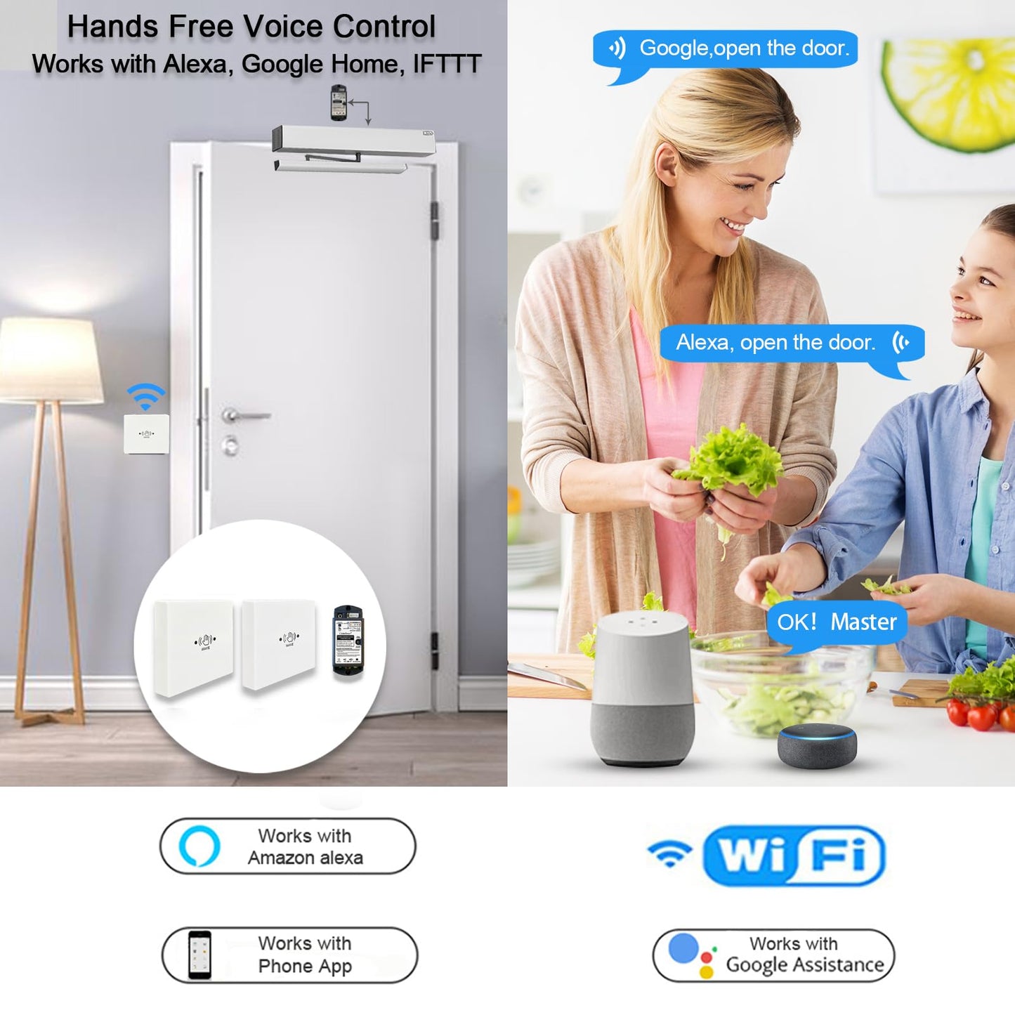 Olide Smart Wi-Fi Automatic Door Opener - Silver