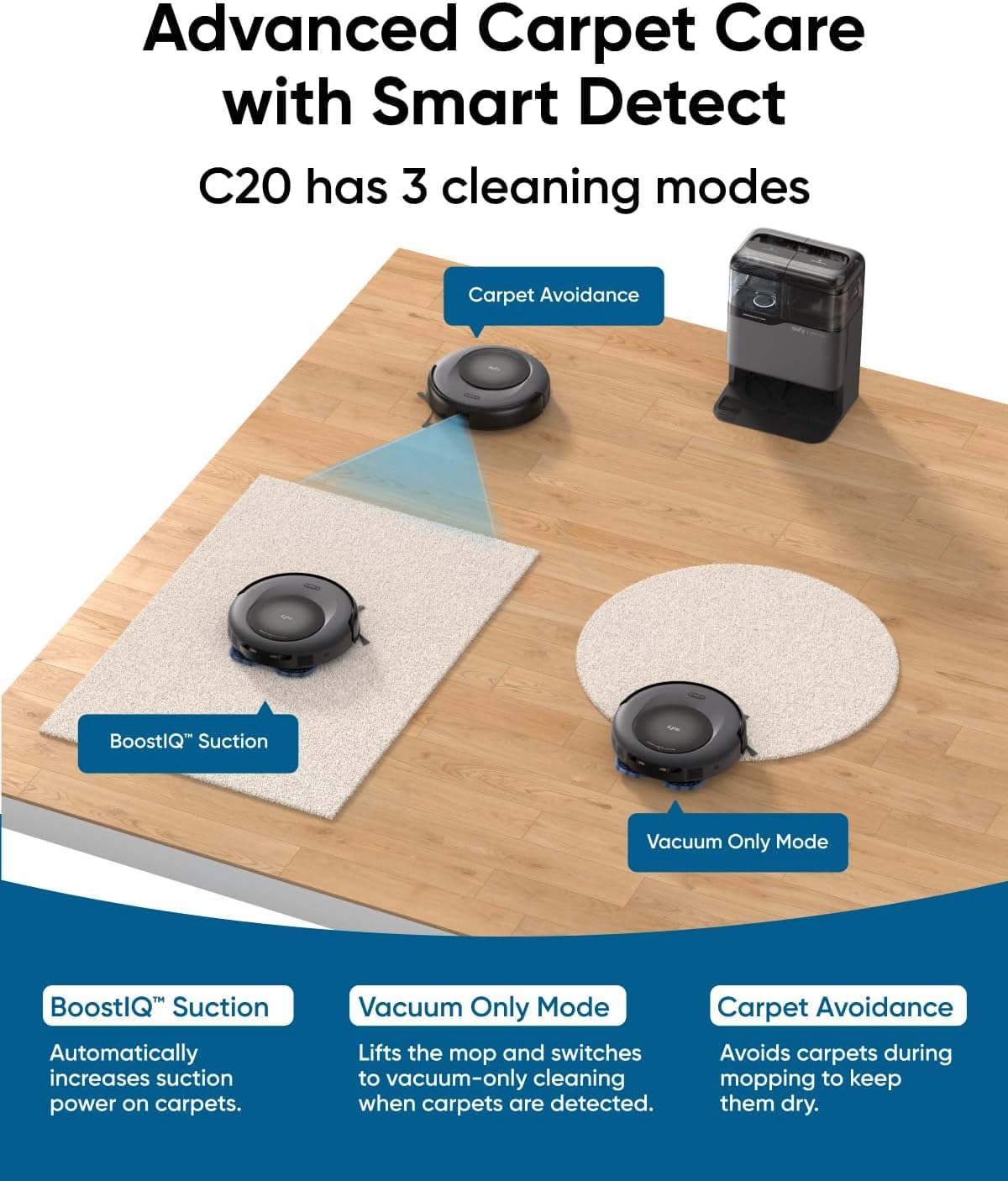 Eufy Omni C20 Robot Vacuum and Mop - Black 7000 Pa