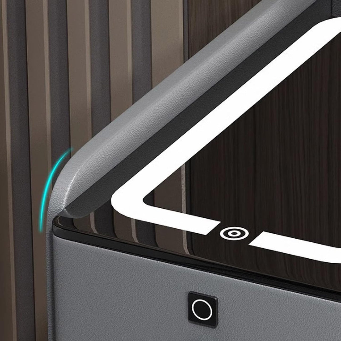 Smart Bedside Table with Wireless Charging & LED - Orange Pine