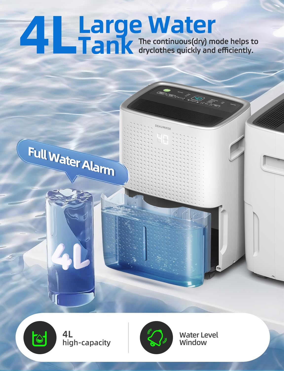 Dehumifer 30L/Day Dehumidifier - White 4L Tank D25-30L