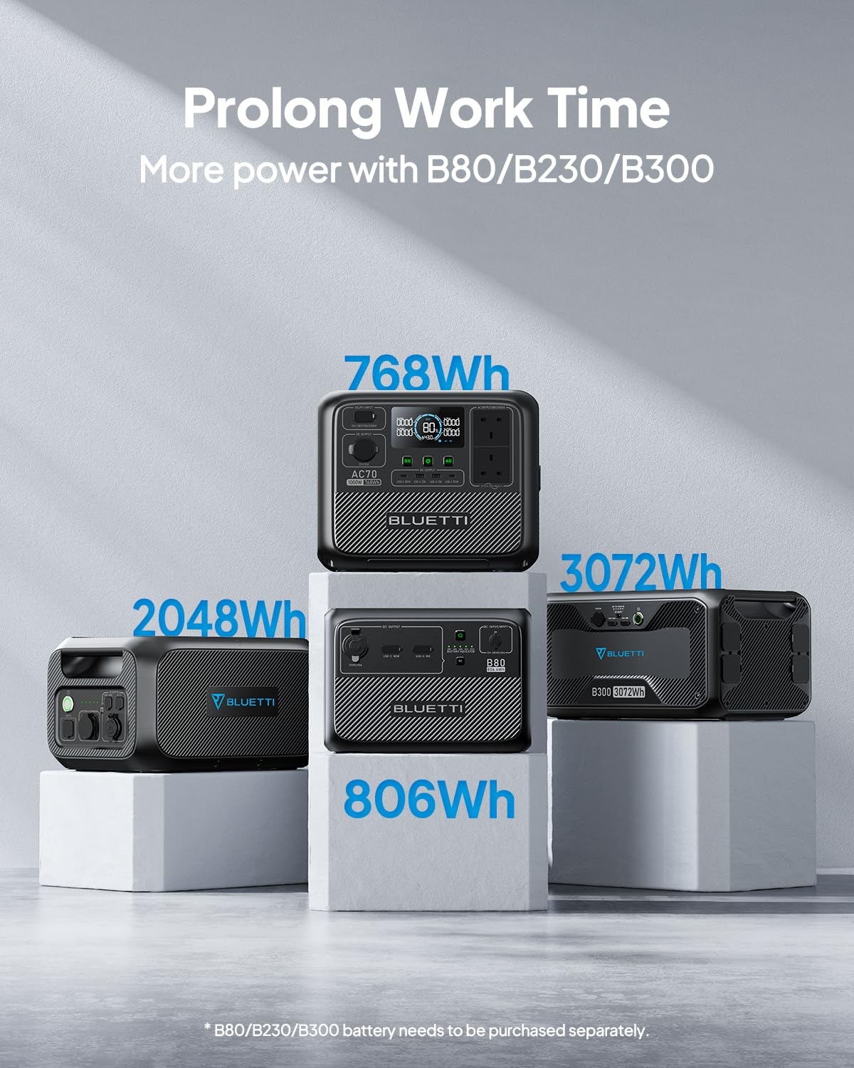Bluetti AC70 Portable Power Station 768Wh Black