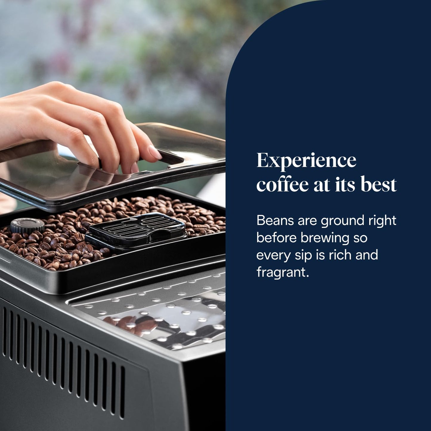 De'Longhi Magnifica S, Automatic Bean to Cup Coffee Machine, Espresso and Cappuccino Maker, ECAM22.110.B, Black, Black Silver, 3 Drinks