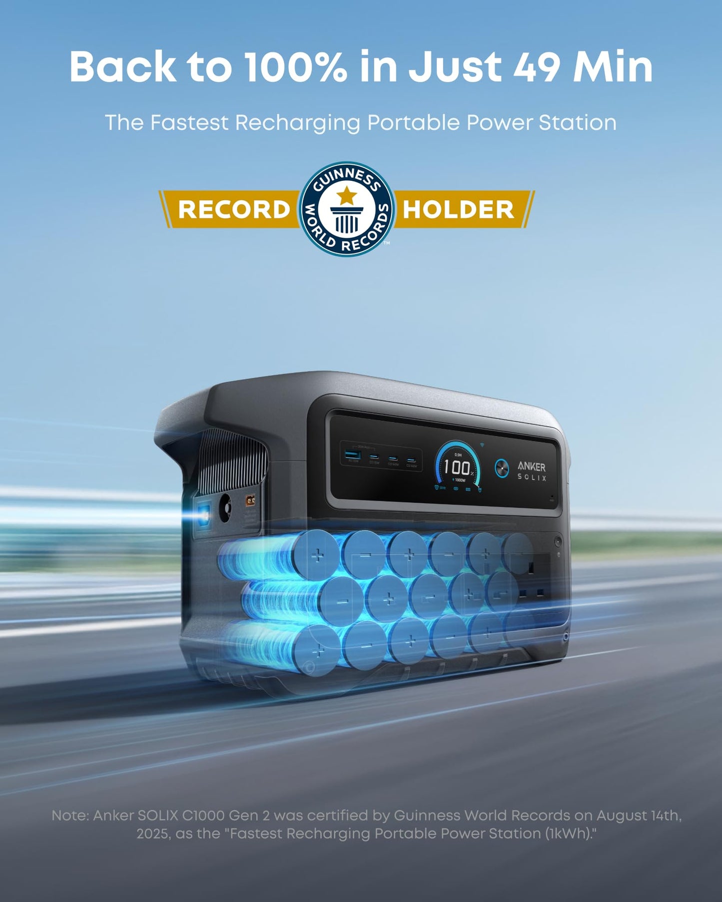 Anker SOLIX C1000 Gen 2 Portable Power Station 2000W 1024Wh Gray