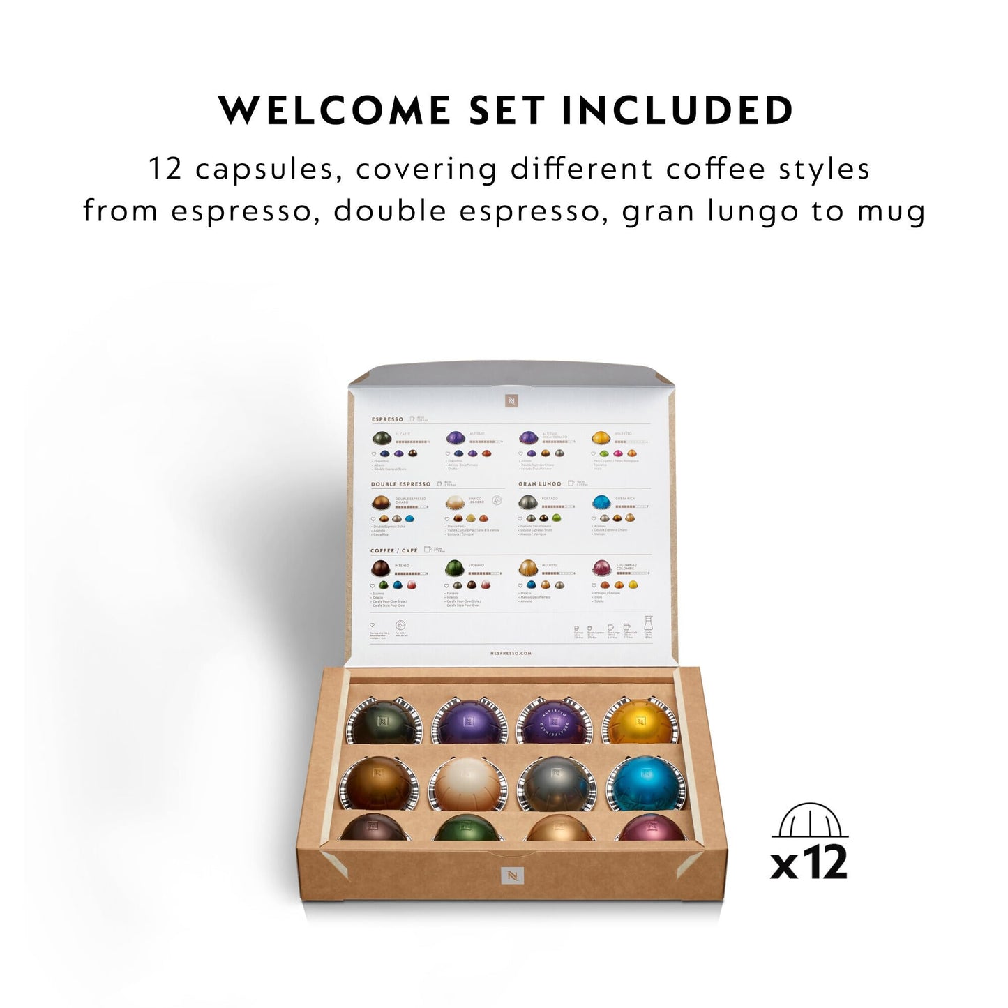 Nespresso Vertuo Pop Coffee Machine by De'Longhi, Over 40 Varieties of Pods, 6 Coffee Cup Sizes, Espresso, Cappuccino, Starter Capsule Set Included, ENV90.B, Black