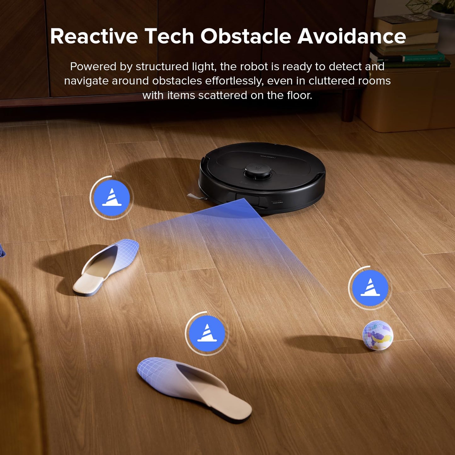 roborock Qrevo Series Robot Vacuum Cleaner with Mop, 10,000Pa Suction, Upgraded from Qrevo S, Dual Anti-Tangle Brushes, Smart Obstacle Avoidance, Auto Mop Washing&Drying, All-in-One Dock,Black(QV 35S)
