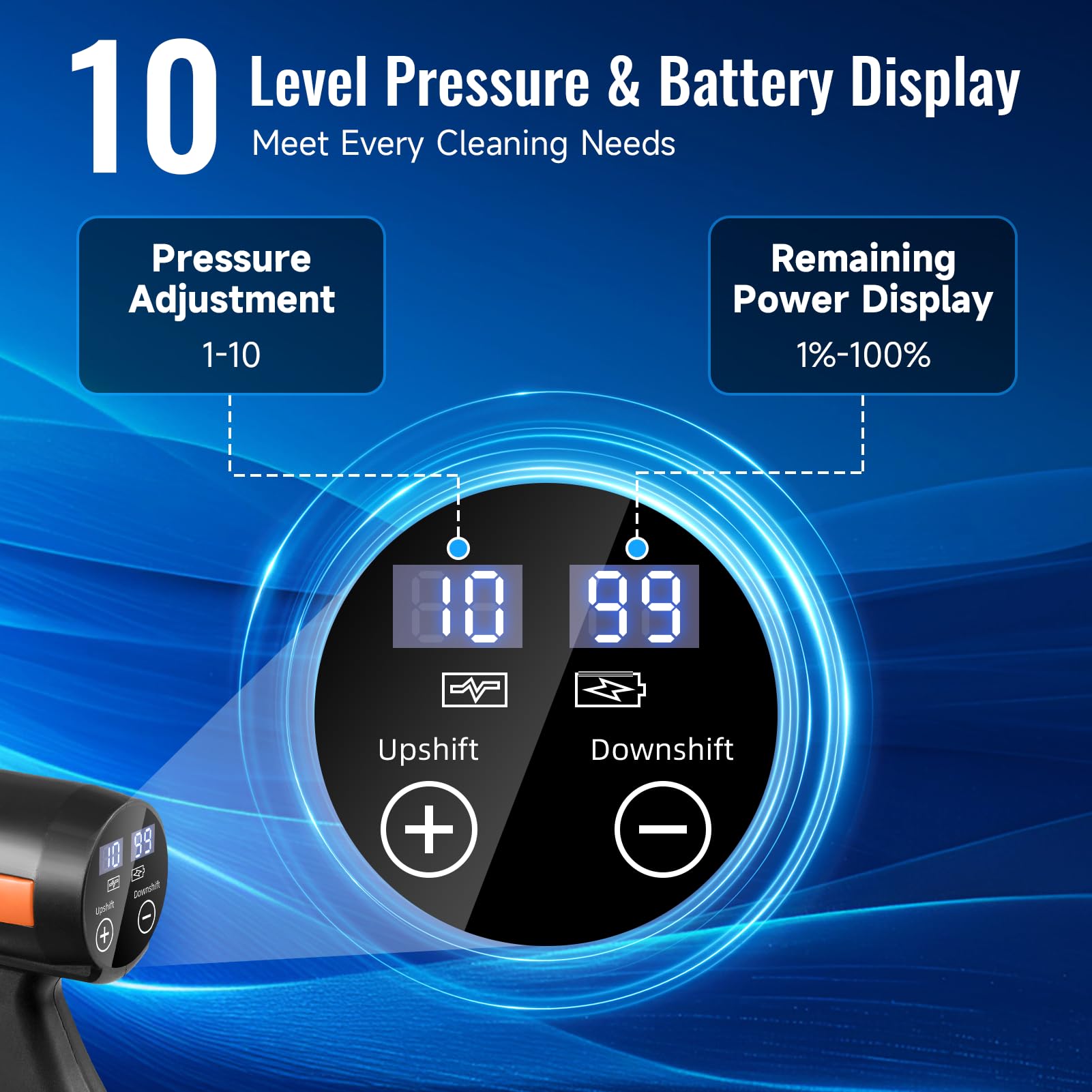 6-in-1 Cordless Pressure Washer, Portable Jet Wash with 120Bar Max Pressure & 3.4GPM Flow, Dual 21V 3.0Ah Batteries, 10-Speed Power Washer for Car, Patio, Bike, Camping Gear & Window Cleaning