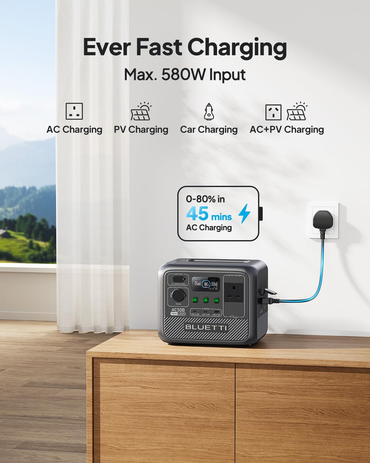 Bluetti AC50B Portable Power Station 448Wh Black