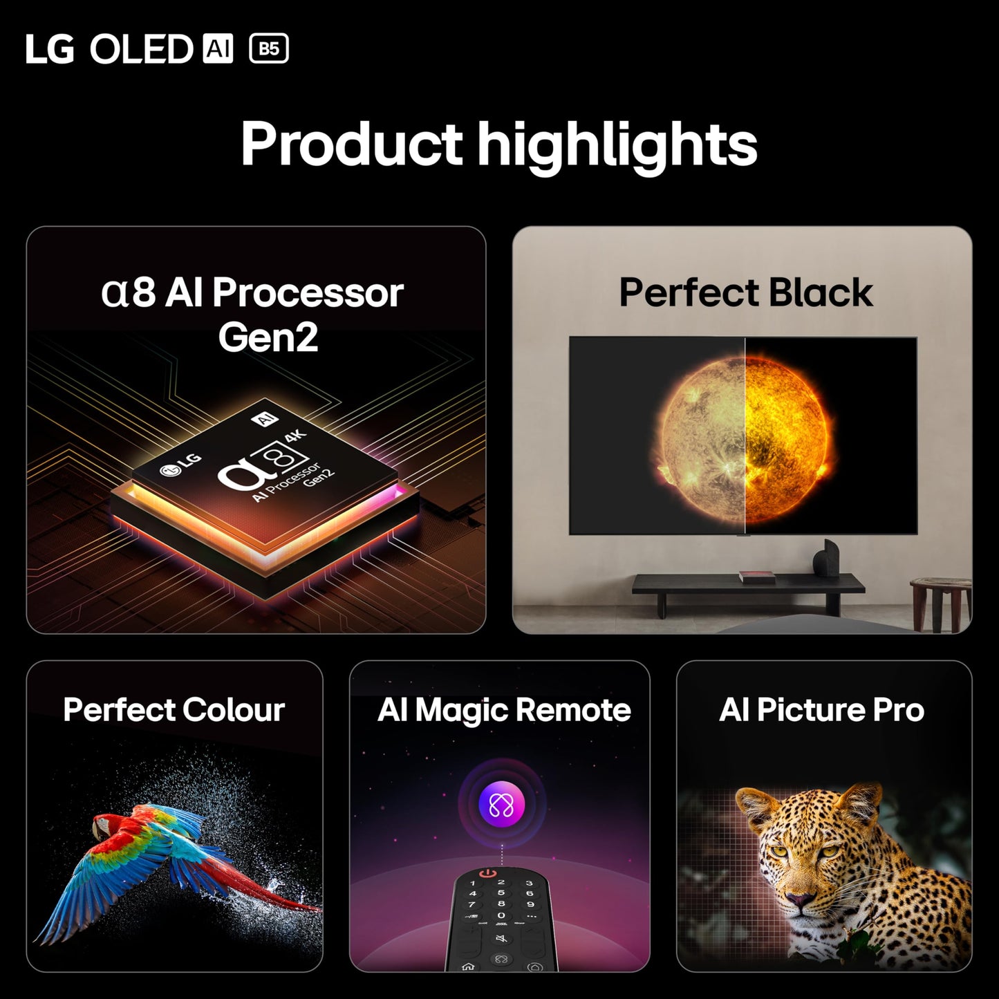 LG OLED55C5 55" 4K OLED TV - Dark Titan Silver 2025