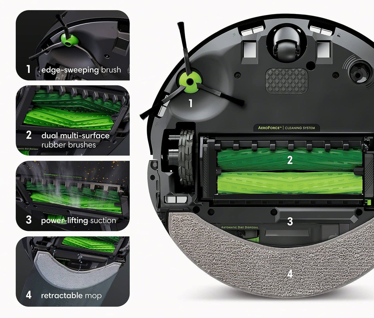iRobot Roomba Combo j7+ Self-Emptying Robot Vacuum & Mop - Fully Retractable pad, Identifies & Avoids Obstacles, Smart Mapping, Alexa, Ideal for Pets