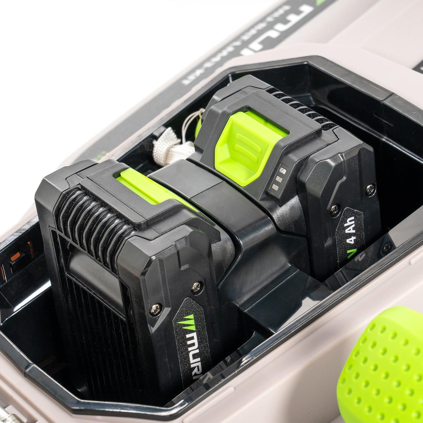 Murray Battery Cordless Lawnmower 2x20V Li-Ion with Induction Motor (2900 rpm) MU-BAT-LM43-KIT – 43 cm Cutting Width, 50L Grass Catcher, 6-Position Height Adjustment – Mulching & Rear Discharge