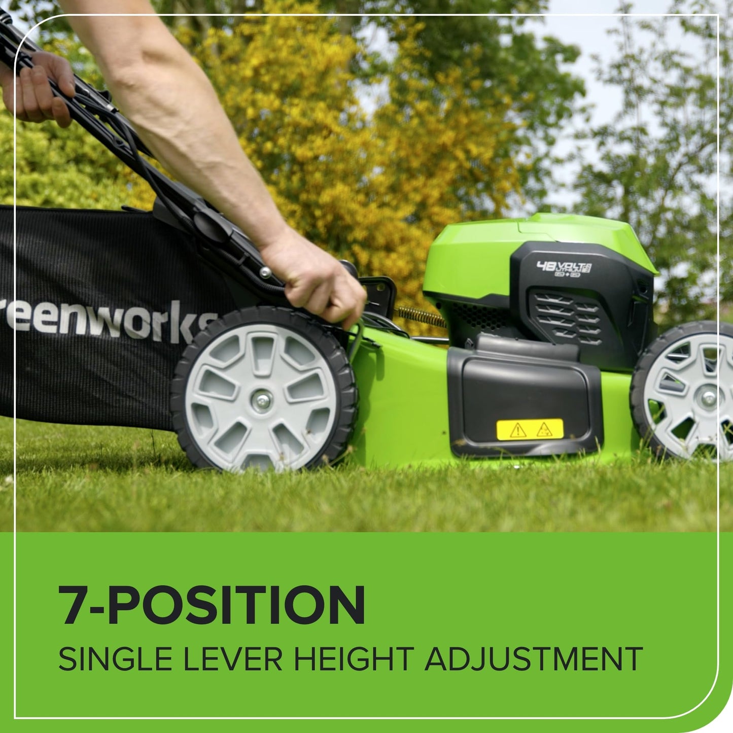 Greenworks 48V (2x24V) Self Propelled Cordless Lawnmower for Large Lawns up to 480m2, 46cm Cutting Width, 55LBag PLUS Two 4Ah Batteries and Twin Charger, 3 Year Guarantee GD24X2LM46SPK4X