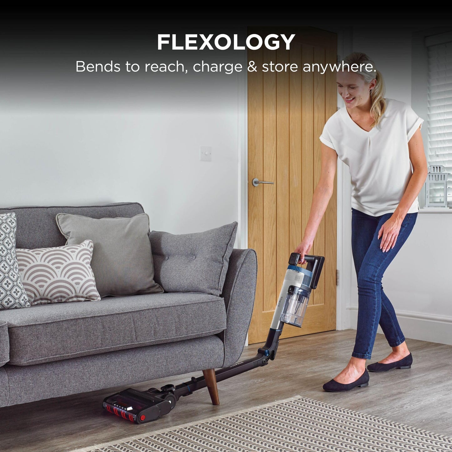 Shark Stratos Cordless Pet Pro Stick Vacuum Cleaner with Anti Hair Wrap Plus, Clean Sense IQ, DuoClean, 60min Run-Time, Removable Battery, 4 Tools, Anti-Allergen, White/Navy IZ402UKTSB