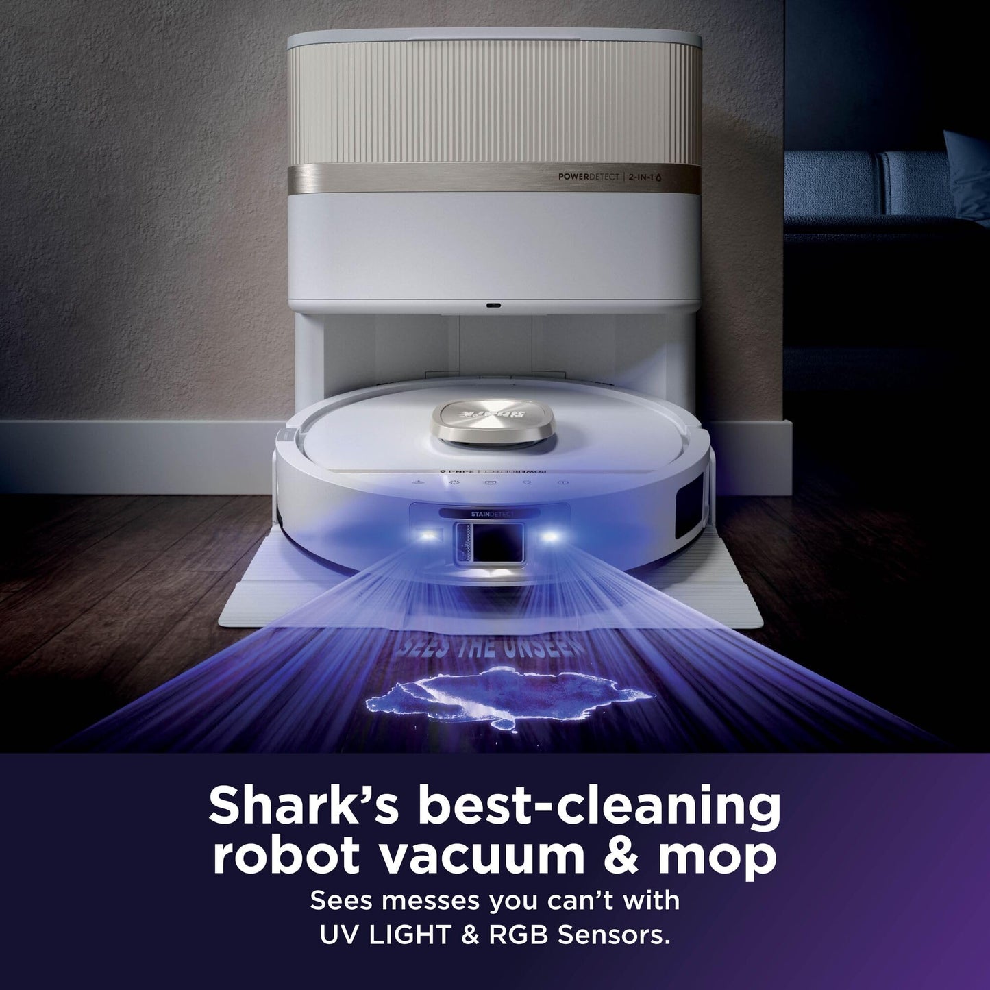 Shark PowerDetect UV Reveal Robot Vacuum & Mop - White